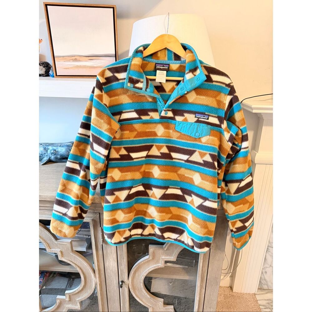 Patagonia Synchilla Aztec Snap T Fleece Pullover‎ Hiking Jacket Women's Medium
